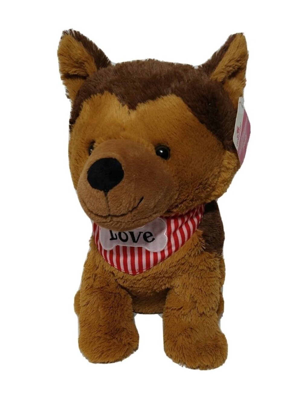 Dan Dee German Shepherd Dog Puppy Plush Brown Stuffed Animal Love Valentines